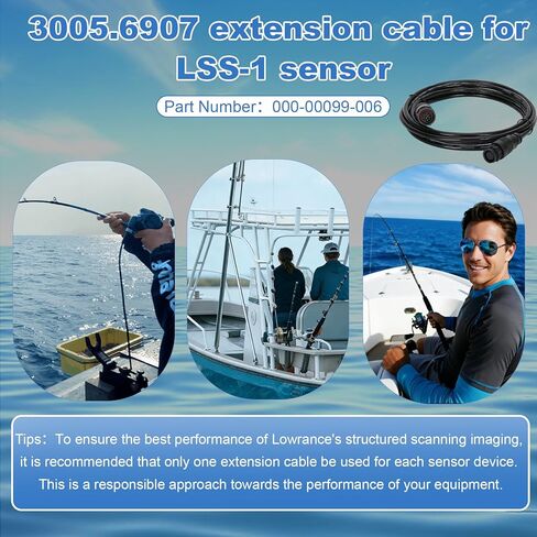 3005.6907 9-Pin Transducer Extension Cable 10ft, Compatible with Lowrance LSS-1 StructureScan, 3005.6907 Marine Grade Waterproof Extension Cable, 000-00099-006 in Kuwait