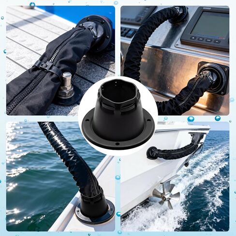 2 Pcs Marine Cable Boot 4-2/5" Waterproof Marine Grade Vinyl Boat Transom Steering Wires & Fuel Lines Protection with Cable Tie for Yacht Pontoon & Boat Electrical Management in Saudi Arabia