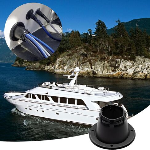 2 Pcs Marine Cable Boot 4-2/5" Waterproof Marine Grade Vinyl Boat Transom Steering Wires & Fuel Lines Protection with Cable Tie for Yacht Pontoon & Boat Electrical Management in Saudi Arabia
