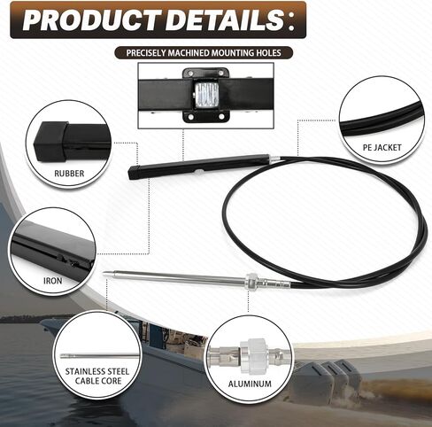 12FT 14FT 15FT 18FT 19FT Mechanical Rack & Pinion Steering Cable SSC134XX, Back Mount Rack Single Cable Compatible with Seastar SH5210P, SH5230P, SB39526P, SB39544P, SS14115 SS15115 in Saudi Arabia