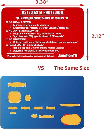 5 عبوات معدنية ثنائية اللغة تعرف على حقوقك (الإسبانية والإنجليزية)، بطاقة حمراء للهجرة من الألومنيوم، Tarjeta Roja Para Ingrates، أداة السلامة في مواجهة الشرطة والجليد، حماية التعديل الرابع والخامس (5) in Kuwait