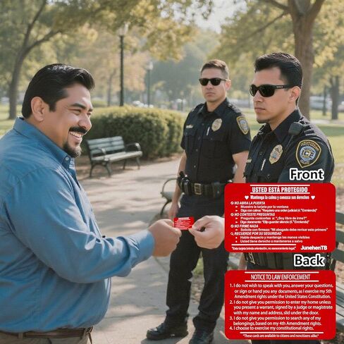 5 عبوات معدنية ثنائية اللغة تعرف على حقوقك (الإسبانية والإنجليزية)، بطاقة حمراء للهجرة من الألومنيوم، Tarjeta Roja Para Ingrates، أداة السلامة في مواجهة الشرطة والجليد، حماية التعديل الرابع والخامس (5) in Kuwait