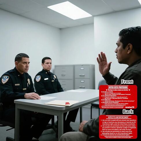 5 عبوات معدنية ثنائية اللغة تعرف على حقوقك (الإسبانية والإنجليزية)، بطاقة حمراء للهجرة من الألومنيوم، Tarjeta Roja Para Ingrates، أداة السلامة في مواجهة الشرطة والجليد، حماية التعديل الرابع والخامس (5) in Kuwait