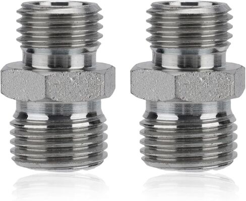 2pcs M14 to M16 Hydraulic Adapter Fittings, Carbon Steel Threaded Connectors for Mini Excavators 115757 Replacement Fit for Hydraulic Thumbs & Tilt Buckets Attachment in Saudi Arabia