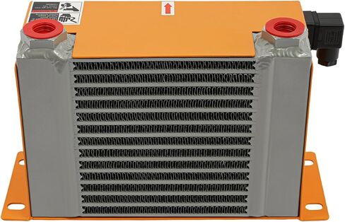 AH0608T 12V DC مبرد الزيت الهيدروليكي 60 لتر / دقيقة، 38 وات 1.3 متر مكعب منطقة تبريد الزعانف الخارجية 170 مم / 6.69 بوصة قطر المروحة المبرد بالهواء المبرد ZG3 / 4 آلة تبريد زيت الهواء in Kuwait