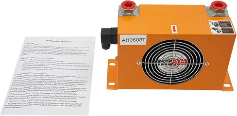AH0608T 12V DC مبرد الزيت الهيدروليكي 60 لتر / دقيقة، 38 وات 1.3 متر مكعب منطقة تبريد الزعانف الخارجية 170 مم / 6.69 بوصة قطر المروحة المبرد بالهواء المبرد ZG3 / 4 آلة تبريد زيت الهواء in Kuwait