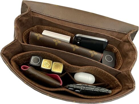 Pochette Metis Bag Organizer Insert, Lv Pochette Metis East West Organizer, Handmade 2mm Premium Wool Felt Snug Sturdy (For Pochette Metis, Brown) in Saudi Arabia