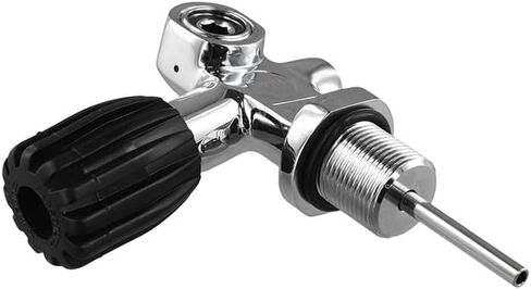 Scuba Tank Valve 4500psi, Brass Chrome Plated Diving Cylinder Valve with 3 4-14 Thread, Safety Pressure Relief Explosion-Proof Design, Silver in Saudi Arabia