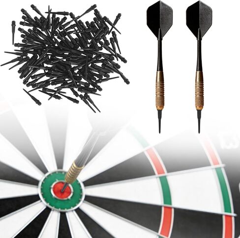 300 قطعة 2BA من نقاط رمي السهام ذات طرف ناعم، أطراف رمي السهام بديلة من البلاستيك الأسود لملحقات لوحة رمي السهام سهلة التركيب in Kuwait