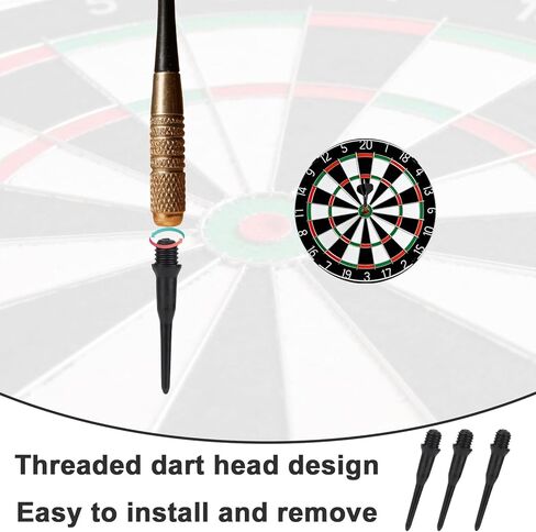 300 قطعة 2BA من نقاط رمي السهام ذات طرف ناعم، أطراف رمي السهام بديلة من البلاستيك الأسود لملحقات لوحة رمي السهام سهلة التركيب in Kuwait