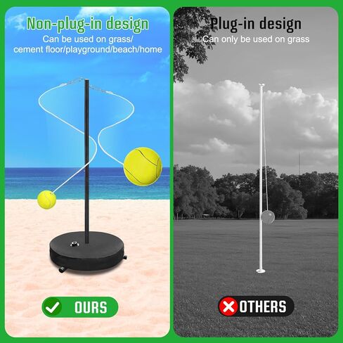 [ترقية 2026] مجموعة Tetherball للتنس وTetherball، معدات كرة Tetherball شديدة التحمل مع عمود ارتفاع قابل للتعديل 95 بوصة، كرتان تنس، 2 مضارب، 1 ​​كرة Tetherball بحبل، للفناء الخلفي أو الشاطئ أو المنزل in Kuwait