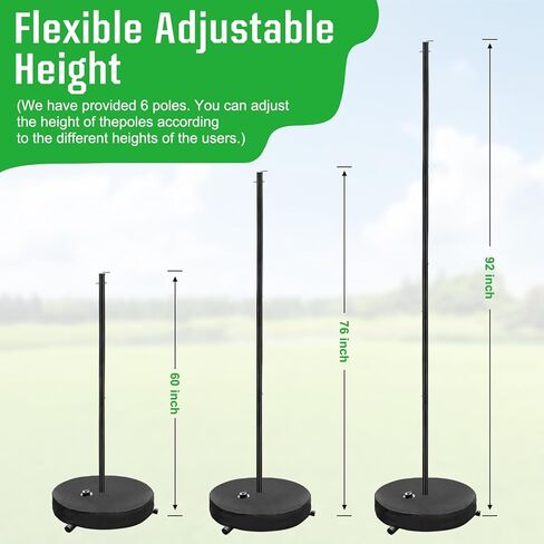 [ترقية 2026] مجموعة Tetherball للتنس وTetherball، معدات كرة Tetherball شديدة التحمل مع عمود ارتفاع قابل للتعديل 95 بوصة، كرتان تنس، 2 مضارب، 1 ​​كرة Tetherball بحبل، للفناء الخلفي أو الشاطئ أو المنزل in Kuwait