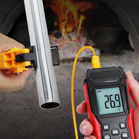 مقياس حرارة مزدوج رقمي من النوع K، مقياس درجة الحرارة HVAC، -328 درجة فهرنهايت ~ 2501 درجة فهرنهايت نطاق قناة واحدة من النوع K مع المزدوجات الحرارية ومقياس مشبك أنابيب مسبار الرصاص -40 درجة فهرنهايت ~ 392 درجة فهرنهايت in Saudi Arabia