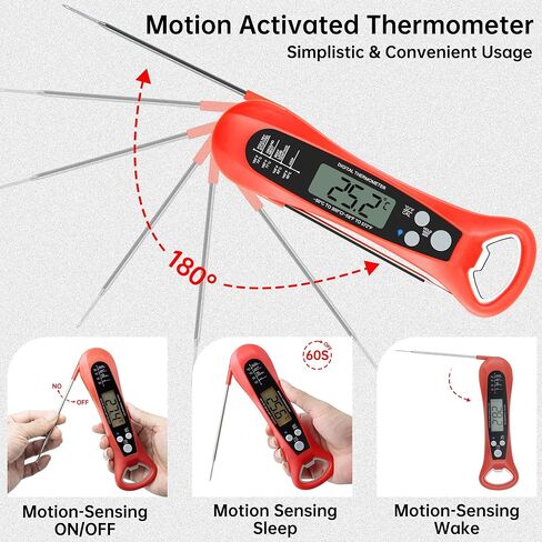 ميزان حرارة رقمي للجيب قابل للطي، قياس درجات الحرارة من -50 إلى 300 درجة مئوية، لمناطق التدفئة والتهوية وتكييف الهواء والتبريد وخدمة الطعام in Kuwait