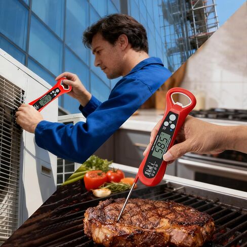 ميزان حرارة رقمي للجيب قابل للطي، قياس درجات الحرارة من -50 إلى 300 درجة مئوية، لمناطق التدفئة والتهوية وتكييف الهواء والتبريد وخدمة الطعام in Kuwait