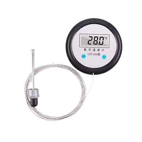 قطعة واحدة من ميزان الحرارة الرقمي LCD-210 المقاوم للماء للدفيئة وتربية الأحياء المائية -50 ~ 300 درجة مئوية مع خيارات كابل طويل (قابس 5 متر - أبيض) in Kuwait