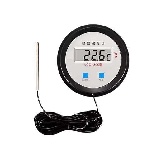 قطعة واحدة من ميزان الحرارة الرقمي LCD-210 المقاوم للماء للدفيئة وتربية الأحياء المائية -50 ~ 300 درجة مئوية مع خيارات كابل طويل (قابس 5 متر - أبيض) in Saudi Arabia