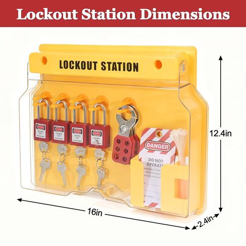 71-piece Lock Out Tag Out Station,Lockout Tagout Kit,with 6 Safety Padlocks, 2 Hasps,2 Small Breaker，30 Lockout Tags, 30 Nylon Ties,Loto Station,Lockout Tagout Locks,Loto kit,Breaker Lock in Kuwait