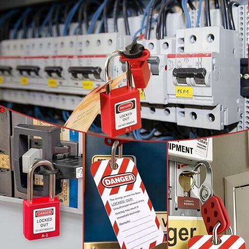 71-piece Lock Out Tag Out Station,Lockout Tagout Kit,with 6 Safety Padlocks, 2 Hasps,2 Small Breaker，30 Lockout Tags, 30 Nylon Ties,Loto Station,Lockout Tagout Locks,Loto kit,Breaker Lock in Kuwait