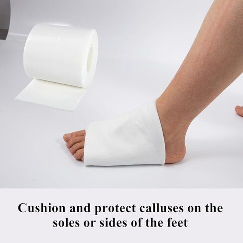 Premium Orthopedic Adhesive Felt Roll - 0.24" x 5.9" x 3 yd White Felt Padding, Rayon Blend Cuttable Adhesive Roll for Foot Cushioning & Wound Support, 1 Roll Gentle Comfort in Saudi Arabia