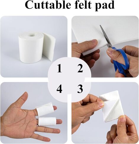 Premium Orthopedic Adhesive Felt Roll - 0.24" x 5.9" x 3 yd White Felt Padding, Rayon Blend Cuttable Adhesive Roll for Foot Cushioning & Wound Support, 1 Roll Gentle Comfort in Saudi Arabia