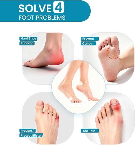 Povihome Moleskin Strips Adhesive Pads Blister Prevention Mole Skin Tape Stickers for Feet Heel Protection, Soft Patches Prevent Rubbing, Blisters, Callus - 26 Sheets of 4 Shapes，Beige in Kuwait