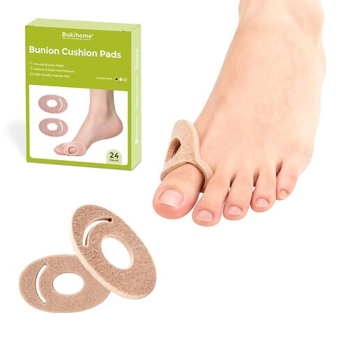 Bukihome Felt Bunion Pads - Bunion Relief & Cushions, Corn Pads for Toes, Callus Pads & Metatarsal Cushion, Alleviates Shoe Friction, Wear with Shoes, for Men & Women, 24 Count in Saudi Arabia