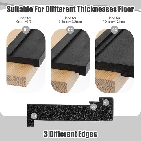 1 PCS Tapping Block 3 Different Edges Universal Flooring Tapping Block Wood Flooring Tool Reversible Double Sided for Vinyl Plank for Tongue Groove Click-Lock Floor Laminate Floor Installation (Black) in Saudi Arabia