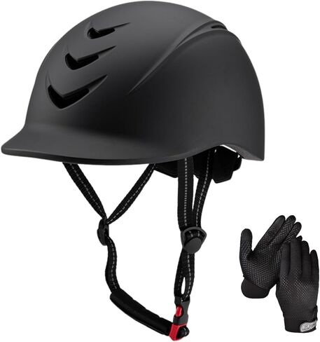 Equestrian Set - Helmet and Gloves for Horseback Riding and Training - Horse Riding Safety Gear Helmets Equestrian Equi-Pro Gear Gloves, Medium Size in Kuwait