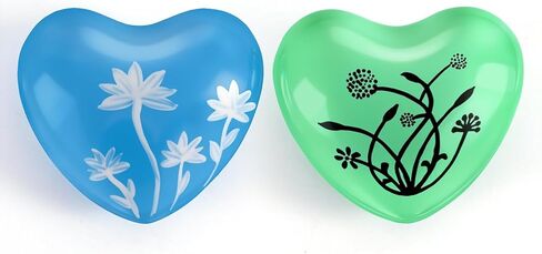 Blue Garden Heart Chimes, 2 Pack Handheld Stainless Steel Heart Bells with Hand-Painted Designs, Portable Hand Chimes – Gentle Calming Jingle for Meditation, Yoga, Sound Healing & Thoughtful Gift in Saudi Arabia
