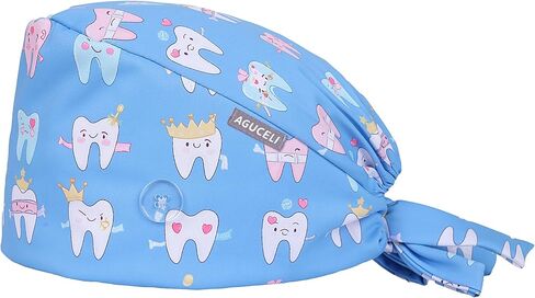 Colorful Heart Printed Women's Scrub Caps,Adjustable Medical Caps,Cute and Breathable Scrub Cap,Surgical Caps in Saudi Arabia