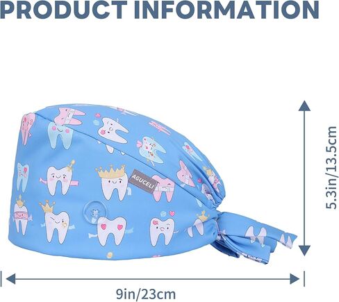 Colorful Heart Printed Women's Scrub Caps,Adjustable Medical Caps,Cute and Breathable Scrub Cap,Surgical Caps in Saudi Arabia