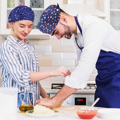 Heclia 2PCS Women Nurse Caps, Elastic Tie Back Scrub Cap, Nursing Working Caps with Adjustable Elastic Sweatband, Adjustable Sweatband Bouffant Hats, Breathable No-Slip Surgical Hat for Dentist Nurse in Saudi Arabia