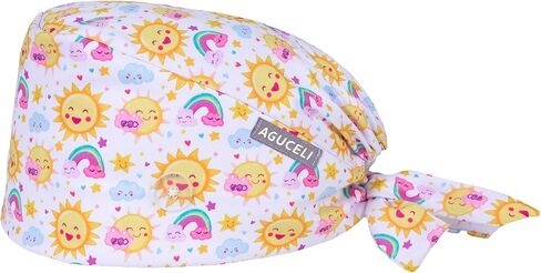 قبعات فرك نسائية مطبوعة على شكل قلب ملون، قبعات طبية قابلة للتعديل، قبعة فرك لطيفة وقابلة للتنفس، قبعات جراحية in Kuwait