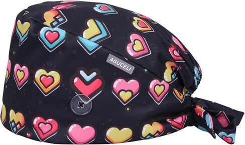 قبعات فرك للنساء، قبعة ممرضة جراحية قابلة للتعديل مع زر، قبعات فرك للنساء مع عصابة رأس، نمط زهرة in Kuwait