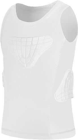 Kids Padded Compression Shirt Football Rib Protectors Chest Guard 4-Pads Padded Shirt Protective Gear for Baseball in Kuwait