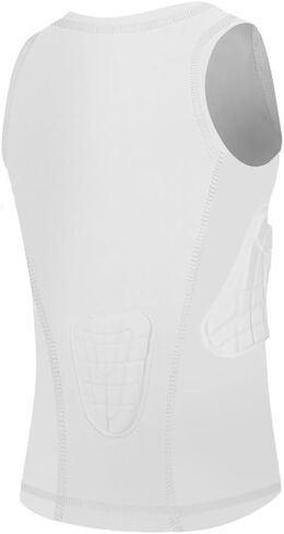 Kids Padded Compression Shirt Football Rib Protectors Chest Guard 4-Pads Padded Shirt Protective Gear for Baseball in Kuwait