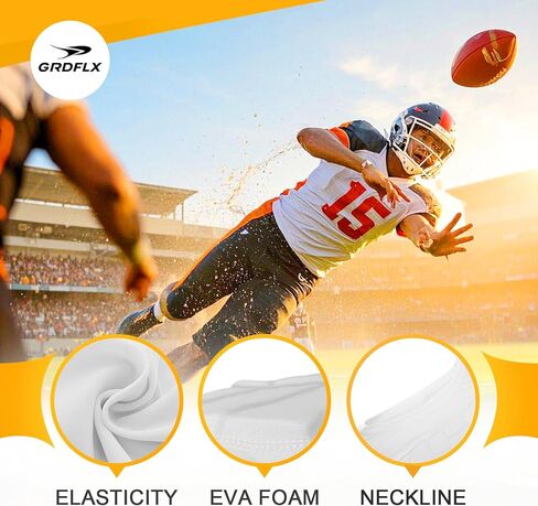 Kids Padded Compression Shirt Football Rib Protectors Chest Guard 4-Pads Padded Shirt Protective Gear for Baseball in Kuwait