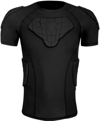 Zicac الشباب لكرة القدم قميص مبطن 6 منصات مبطن ضغط قميص واقية والعتاد الرياضية طفح الحرس لكرة القدم الرجبي البيسبول in Kuwait