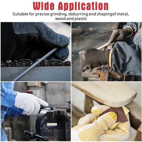 Keze 25 Pcs Metal File Set,Premium T12 Carbon Steel Flat/Half-Round/Round/Triangle Large Files,14 Pcs Needle Files with Case,4 Pcs Sandpaper,Brush,and A Pair of Gloves,for Woodworking. in Kuwait