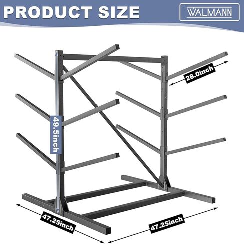 WALMANN Garage Kayak Rack, Heavy-Duty Metal Kayak Storage Rack Adjustable Freestanding Kayak Stand in Kuwait