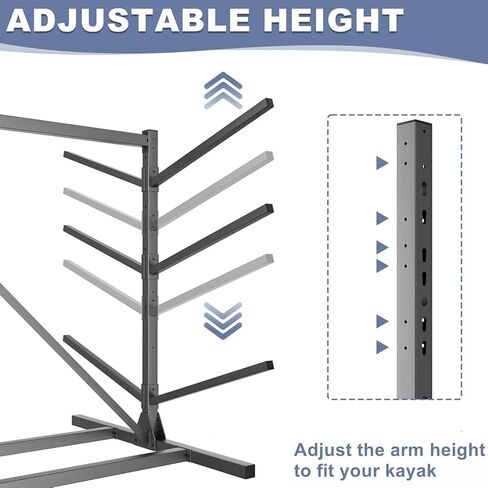 WALMANN Garage Kayak Rack, Heavy-Duty Metal Kayak Storage Rack Adjustable Freestanding Kayak Stand in Kuwait