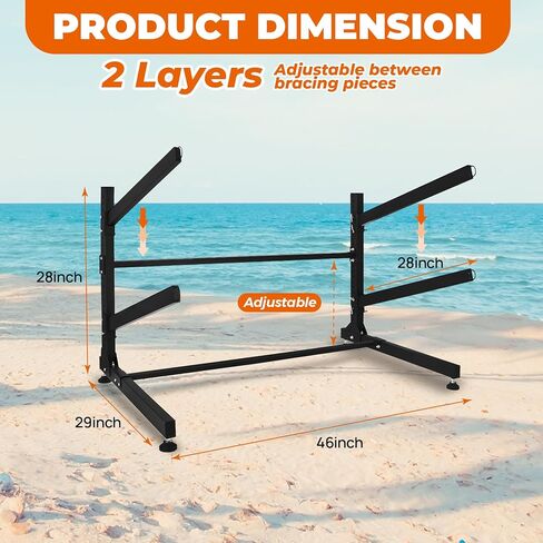 Freestanding Kayak Storage Rack – Vertical 2/3/4-Tier Organizer for Kayaks, Canoes & Paddleboards, Heavy-Duty Indoor/Outdoor Stand with Protective Foam Padding in Saudi Arabia