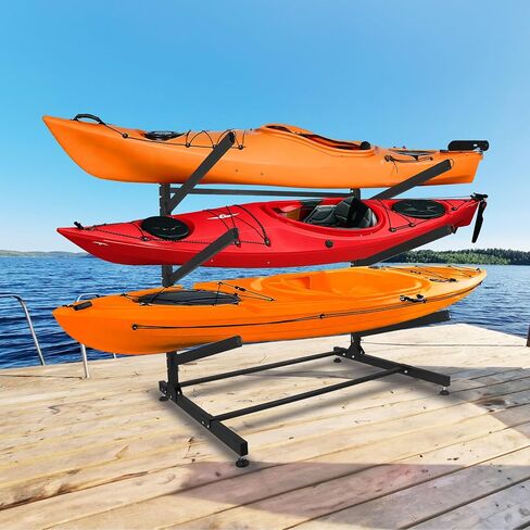 Freestanding Kayak Storage Rack – Vertical 2/3/4-Tier Organizer for Kayaks, Canoes & Paddleboards, Heavy-Duty Indoor/Outdoor Stand with Protective Foam Padding in Saudi Arabia