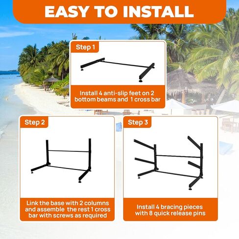 Freestanding Kayak Storage Rack – Vertical 2/3/4-Tier Organizer for Kayaks, Canoes & Paddleboards, Heavy-Duty Indoor/Outdoor Stand with Protective Foam Padding in Saudi Arabia