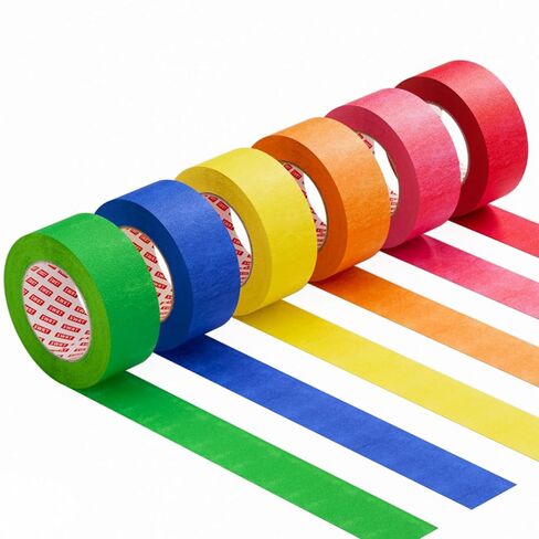 SWRT Colored Masking Tape 6-Pack, 0.7 Inch x 16 Yards Each Roll Rainbow Painter’s Tape Set for Arts, Crafts, Labeling & Classroom – Easy Tear, Residue-Free, Vibrant Colors in Saudi Arabia