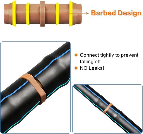 50 قطعة من أدوات توصيل الري بالتنقيط الشائكة من Jayee (17 مم) لخرطوم التنقيط 1/2 بوصة (معرف 0.600 بوصة)، موصل أنابيب الرش لنظام التنقيط in Kuwait