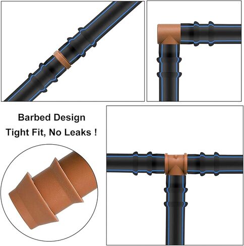 50 قطعة من أدوات توصيل الري بالتنقيط الشائكة من Jayee (17 مم) لخرطوم التنقيط 1/2 بوصة (معرف 0.600 بوصة)، موصل أنابيب الرش لنظام التنقيط in Kuwait