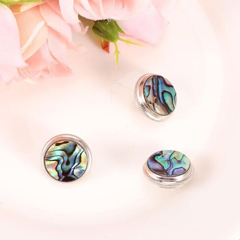 3pcs Trumpet Valve Finger Buttons Piston Button Snap Covers with Abalone Stone Inlay Musical Instrument Accessories for Brass Trumpet Replacement Random Color in Kuwait