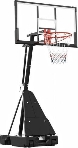 طوق كرة السلة المحمول في الهواء الطلق، لوحة خلفية للكمبيوتر الشخصي مقاومة للكسر مقاس 48 بوصة، نظام هدف طوق كرة السلة بارتفاع 4.9-10 أقدام قابل للتعديل، حامل متنقل مع عجلات وقاعدة مرجحة للعب في الفناء الخلفي للممر in Kuwait